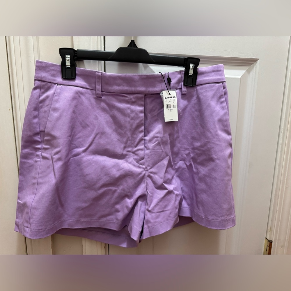 NWT Express Women's Lavender High Waist Shorts Size 10